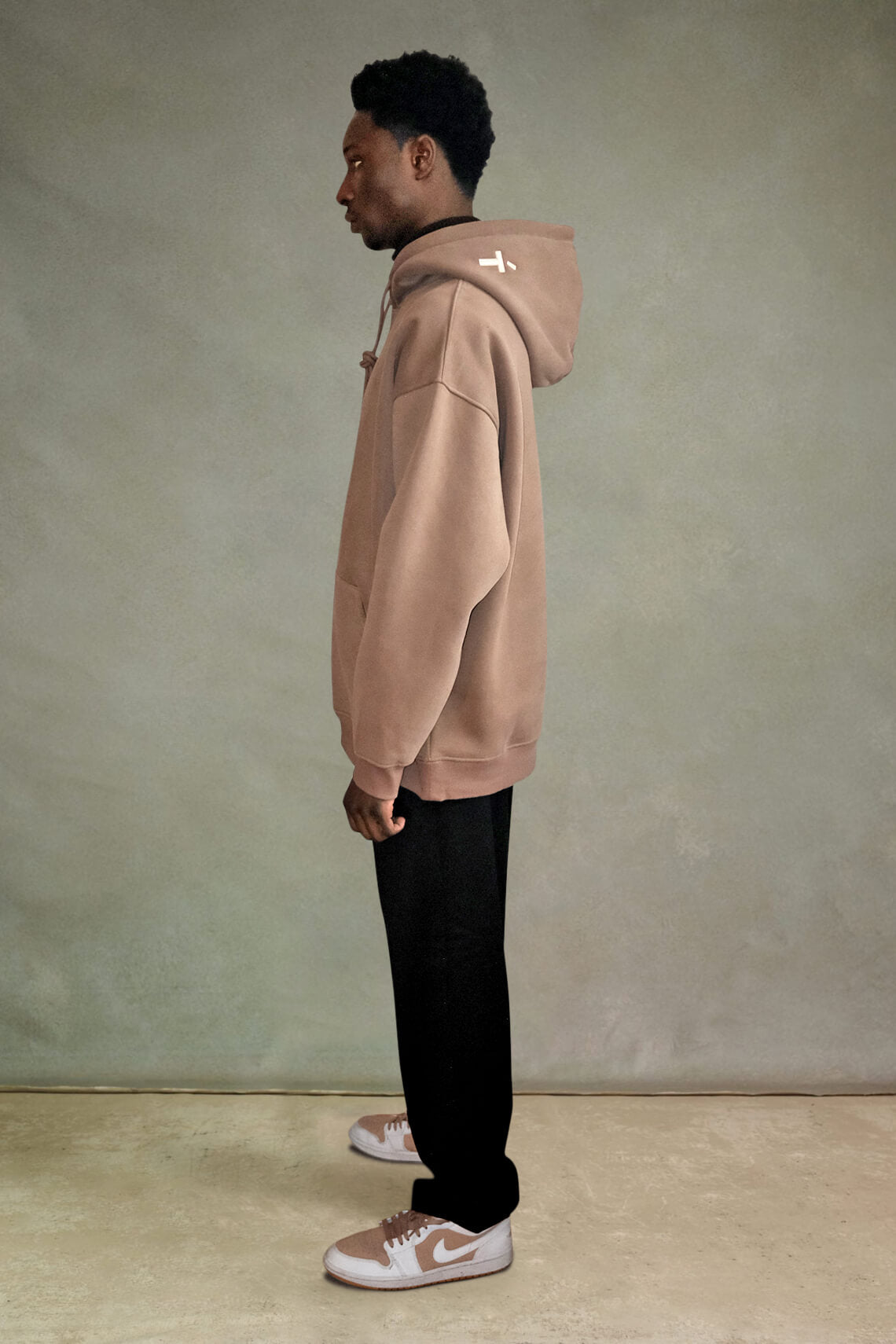 Oversized Washed Hoody - Dark Brown