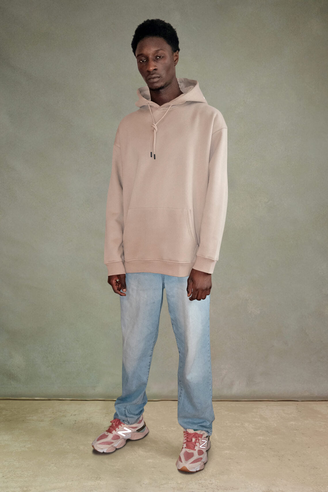 Oversized Washed Hoody - Sand