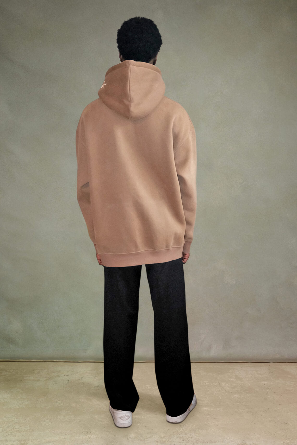 Oversized Washed Hoody - Dark Brown