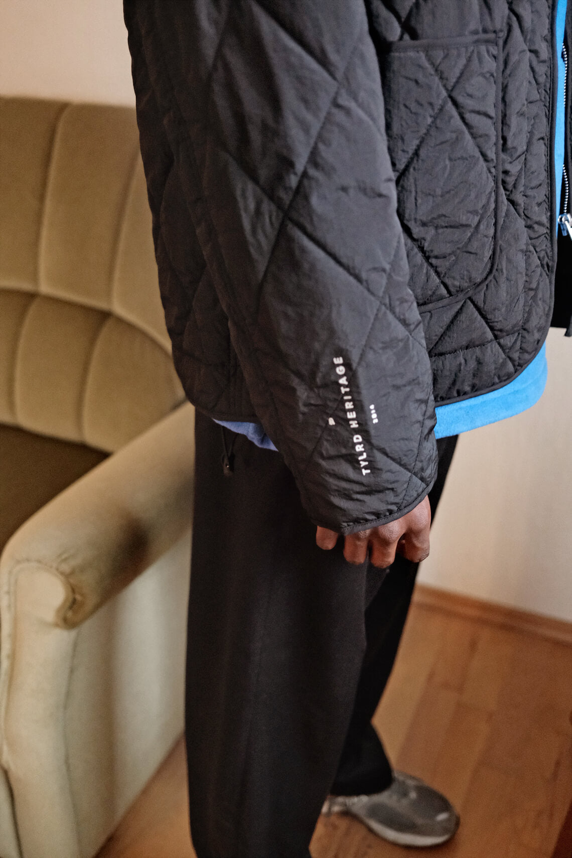 Quilted Bomber Jacket - Black